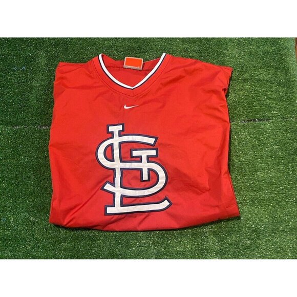 Vintage St Louis Cardinals jacket mens extra large Nike center swoosh pullover S - Picture 1 of 15